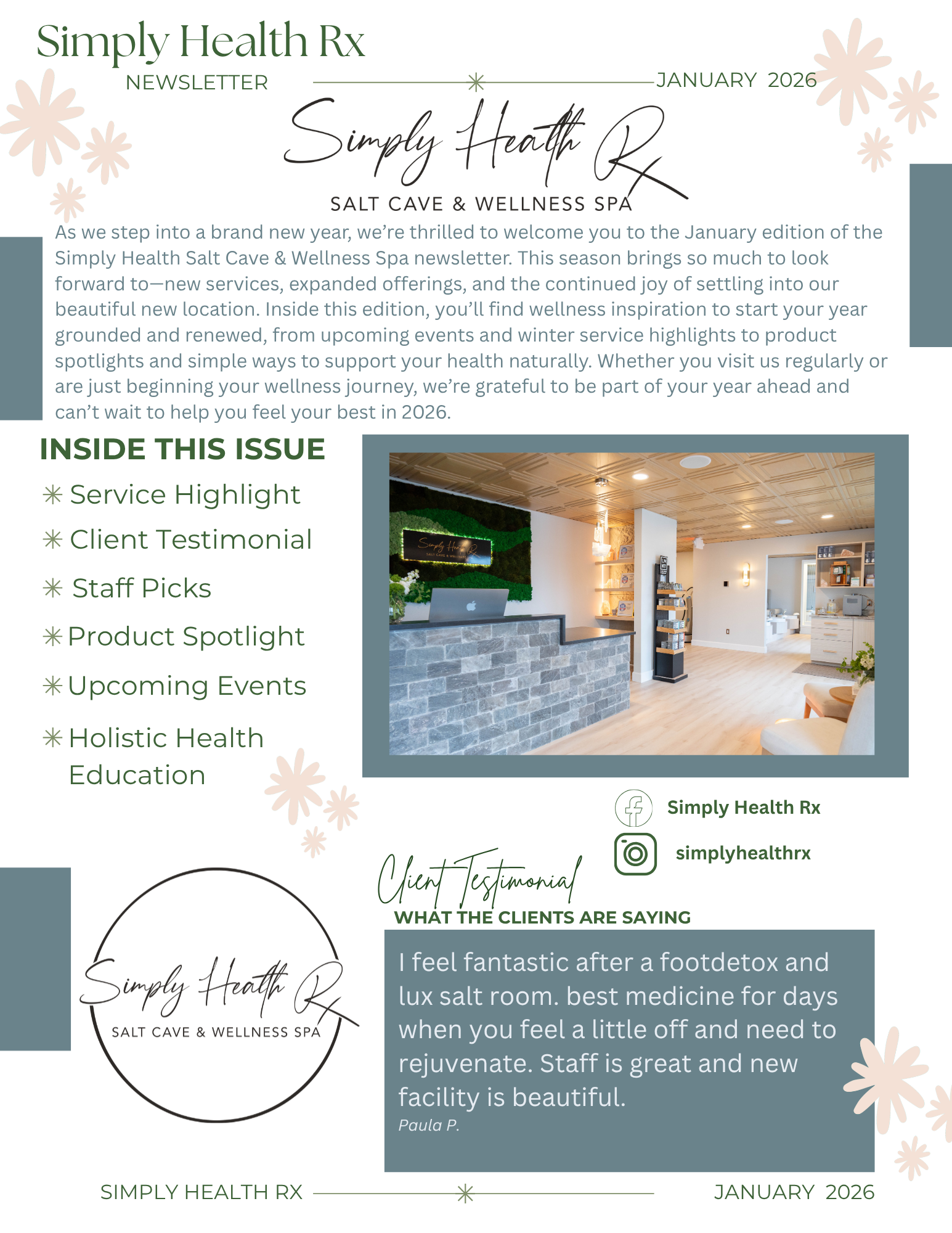 Simply Health Rx January 2026 Newsletter - Page 1