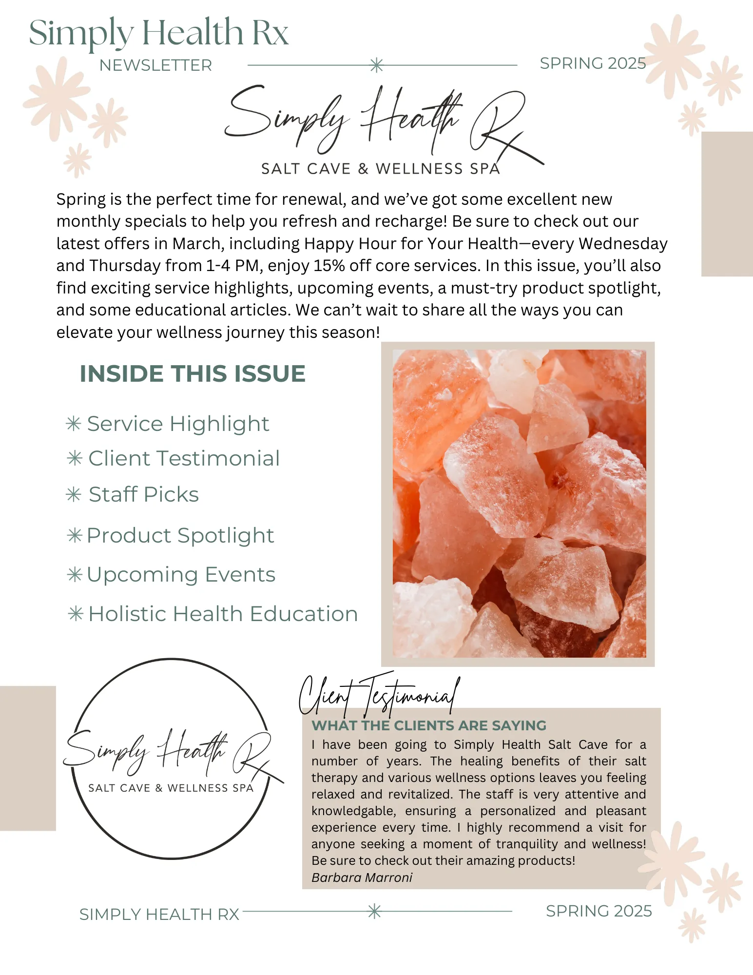 Simply Health Rx Winter 2025 Newsletter - Page 1