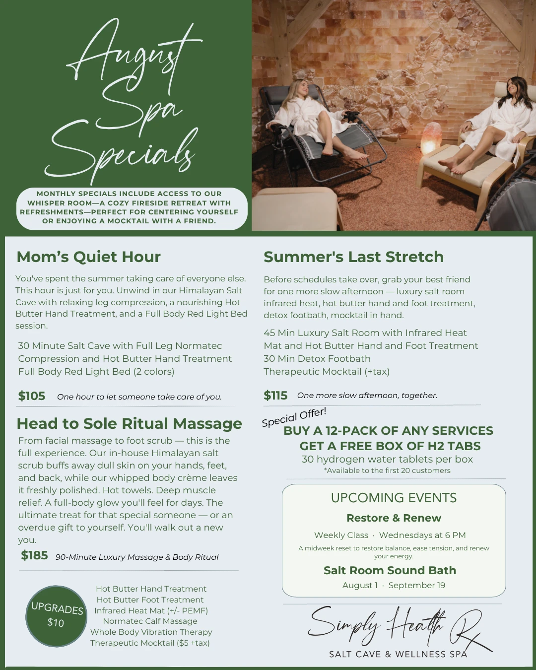 August 2026 Spa Specials at Simply Health Rx