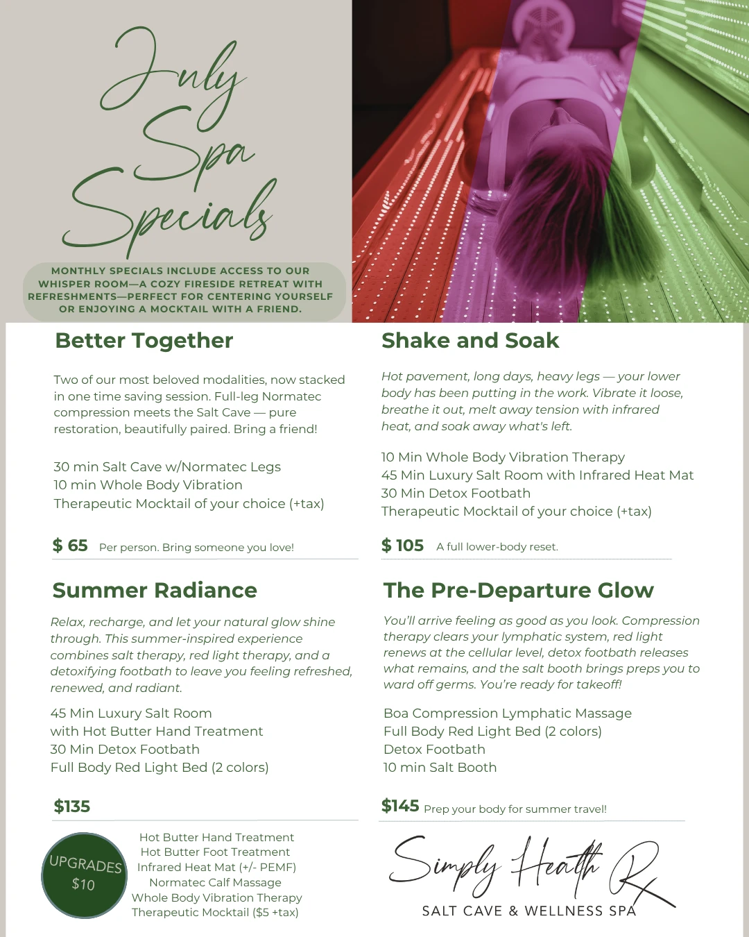 July 2026 Spa Specials at Simply Health Rx